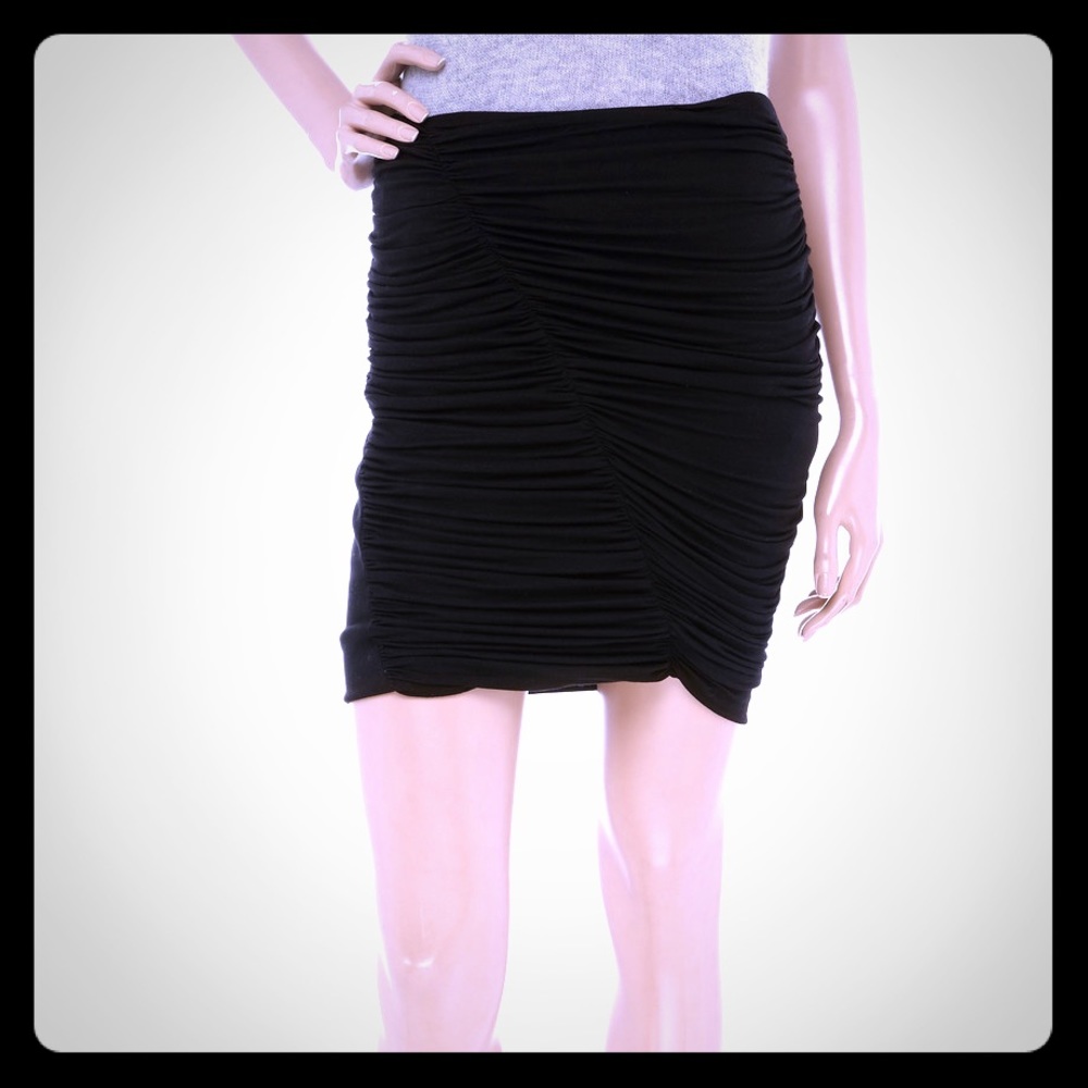 Rag & Bone Black Ruched Pencil Skirt